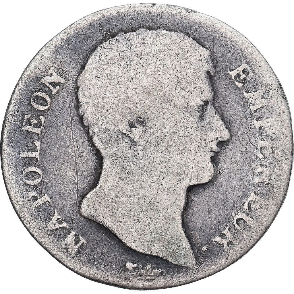 França, Napoleon I, Franc, AN 14, Torino, Prata, F(12-15), Gadoury:443