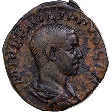 Philip II, Sestertius, 244-246, Rome, Bronze, EF(40-45), RIC:256a