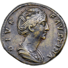 Diva Faustina I, Dupondius, 141, Rome, Bronze, TTB, RIC:1187a