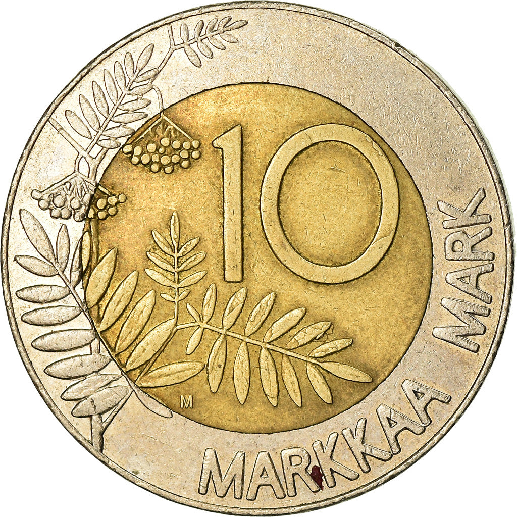 Coin, Finland, 10 Markkaa, 1993, VF(30-35), Bi-Metallic, KM:77