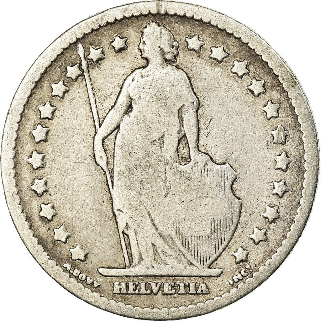Moneta, Svizzera, Franc, 1887, Berne, MB, Argento, KM:24