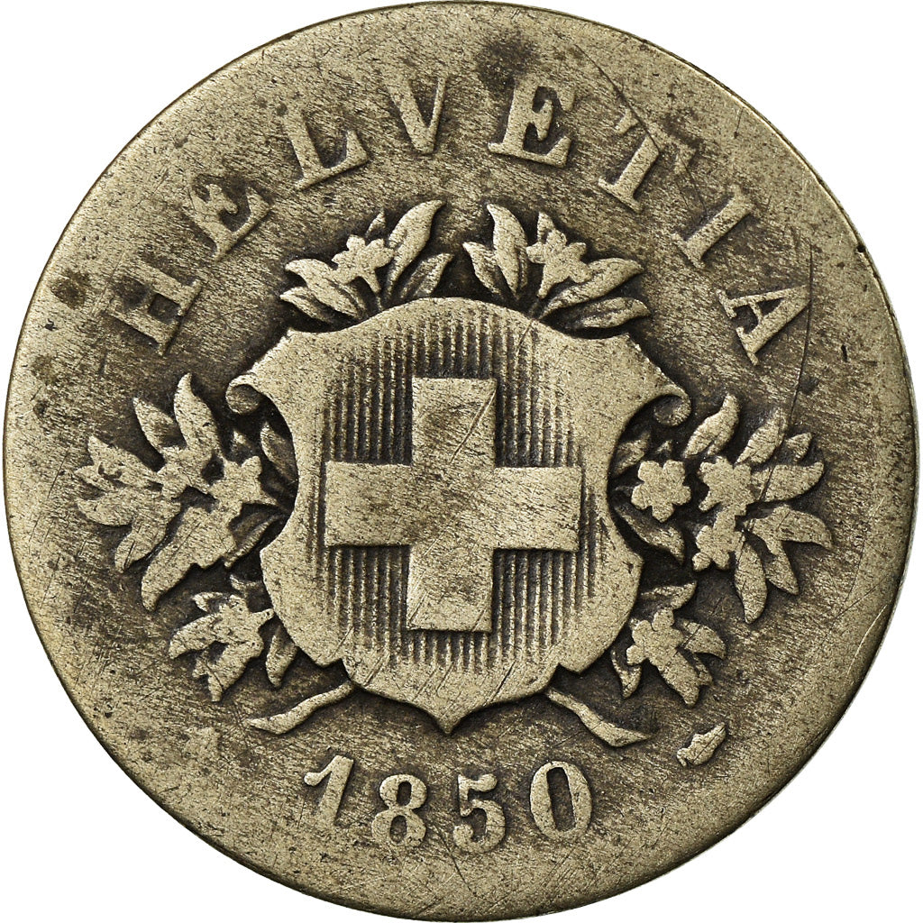 Monnaie, Suisse, 20 Rappen, 1850, Bern, B+, Billon, KM:7