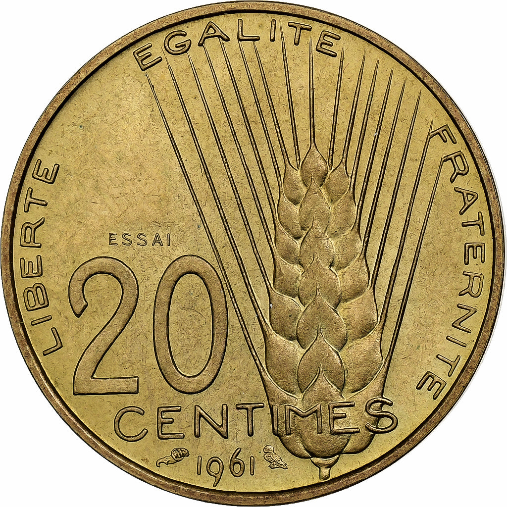 France, 20 Centimes, Concours de Coeffin, 1961, Paris, Pattern