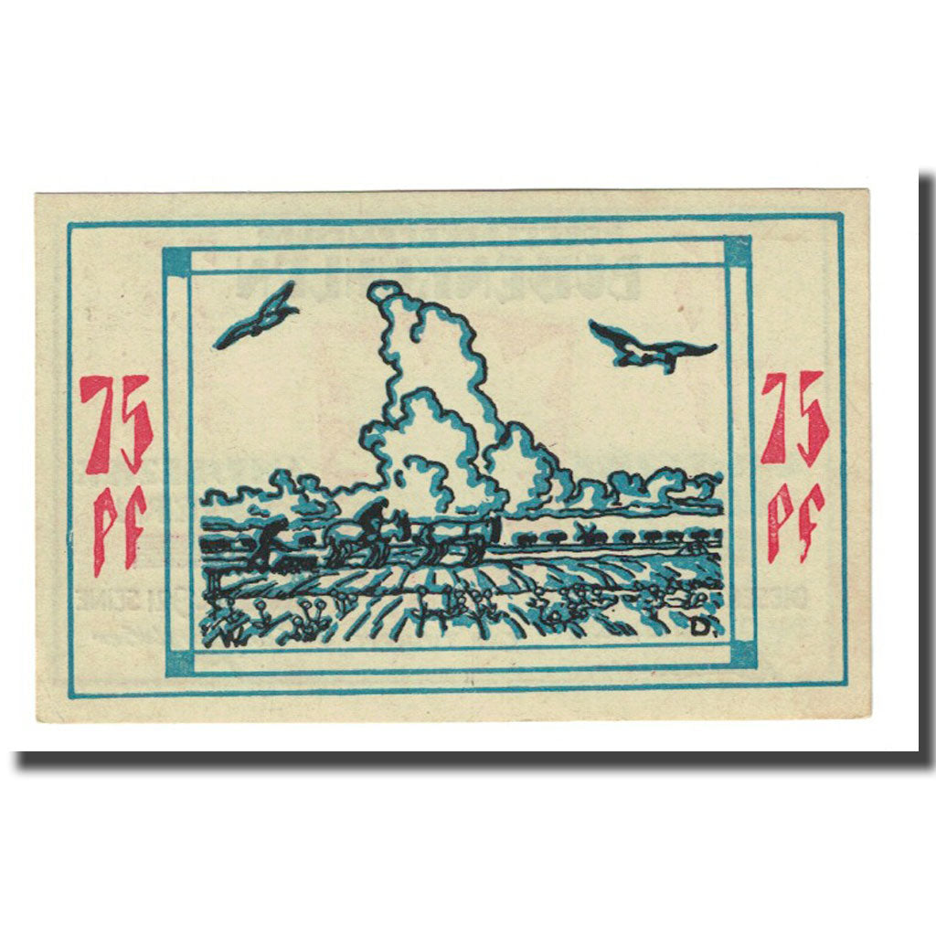 Geldschein, Deutschland, Bullenkuhlen, 75 Pfennig, paysage, 1921, 1921-12-31