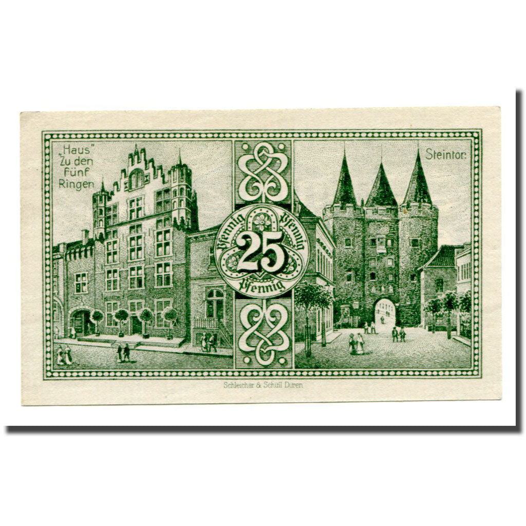 Biljet, Duitsland, Goch, 25 Pfennig, rue 1, 1921, 1921.01.01, SPL, Mehl:445.1a