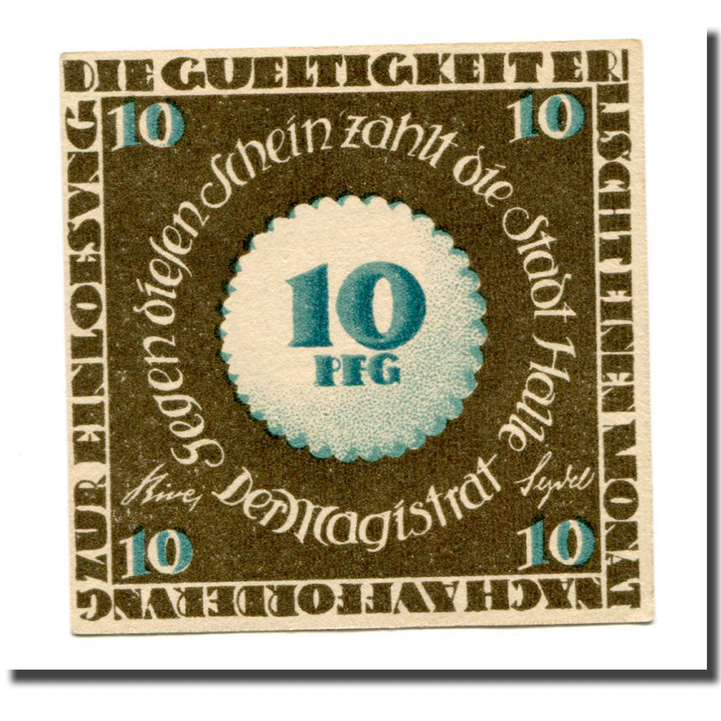 Billete, Alemania, Halle a.d. Saale, 10 Pfennig, batiment 1, 1921, SC