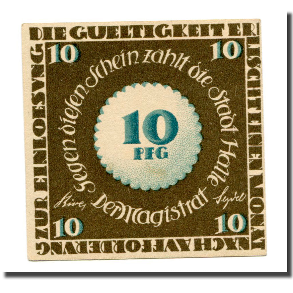Biljet, Duitsland, Halle a.d. Saale, 10 Pfennig, batiment 2, 1921, SPL