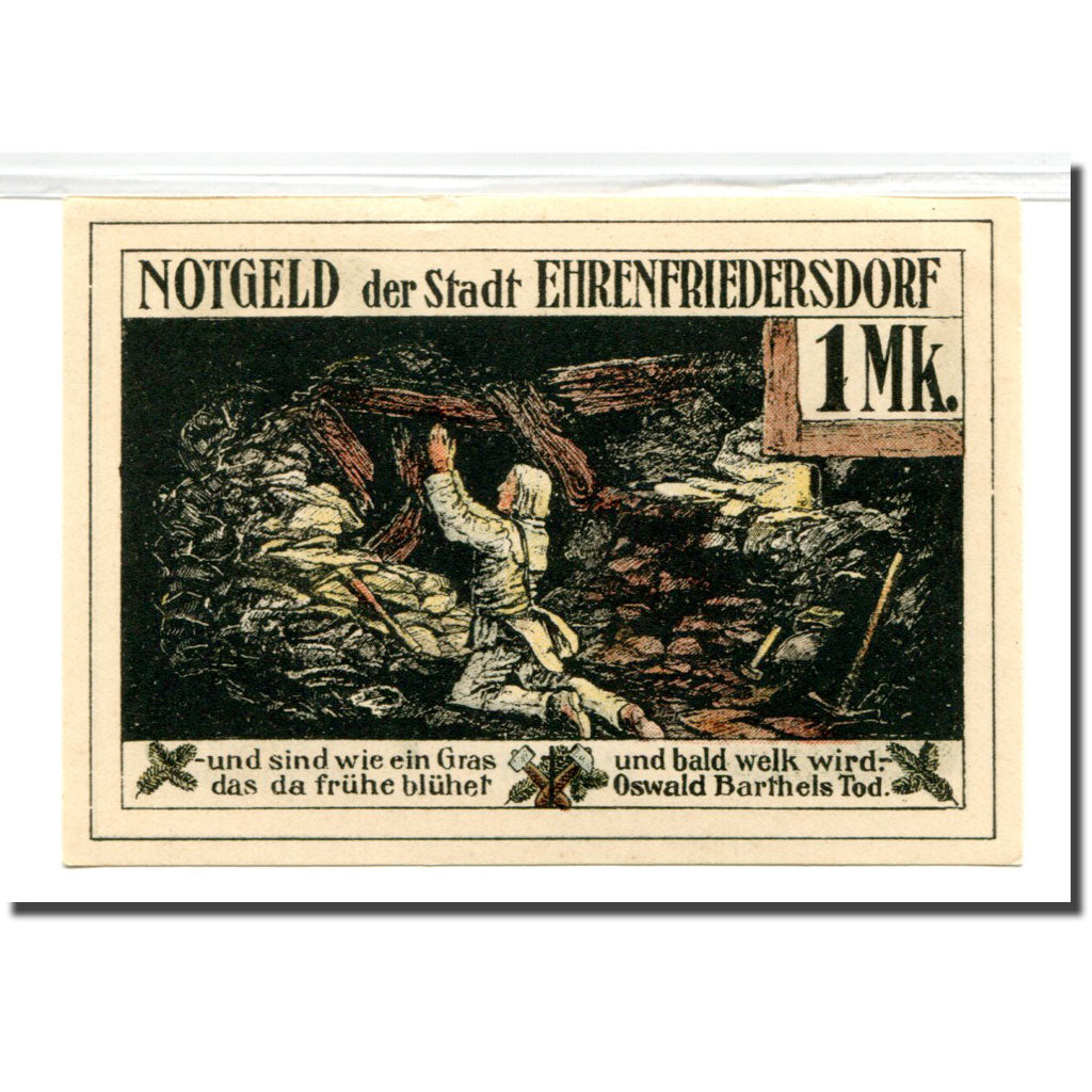 Banconote, Germania, Ehrenfriedersdorf, 1 Mark, personnage 1, 1921, 1921-08-01