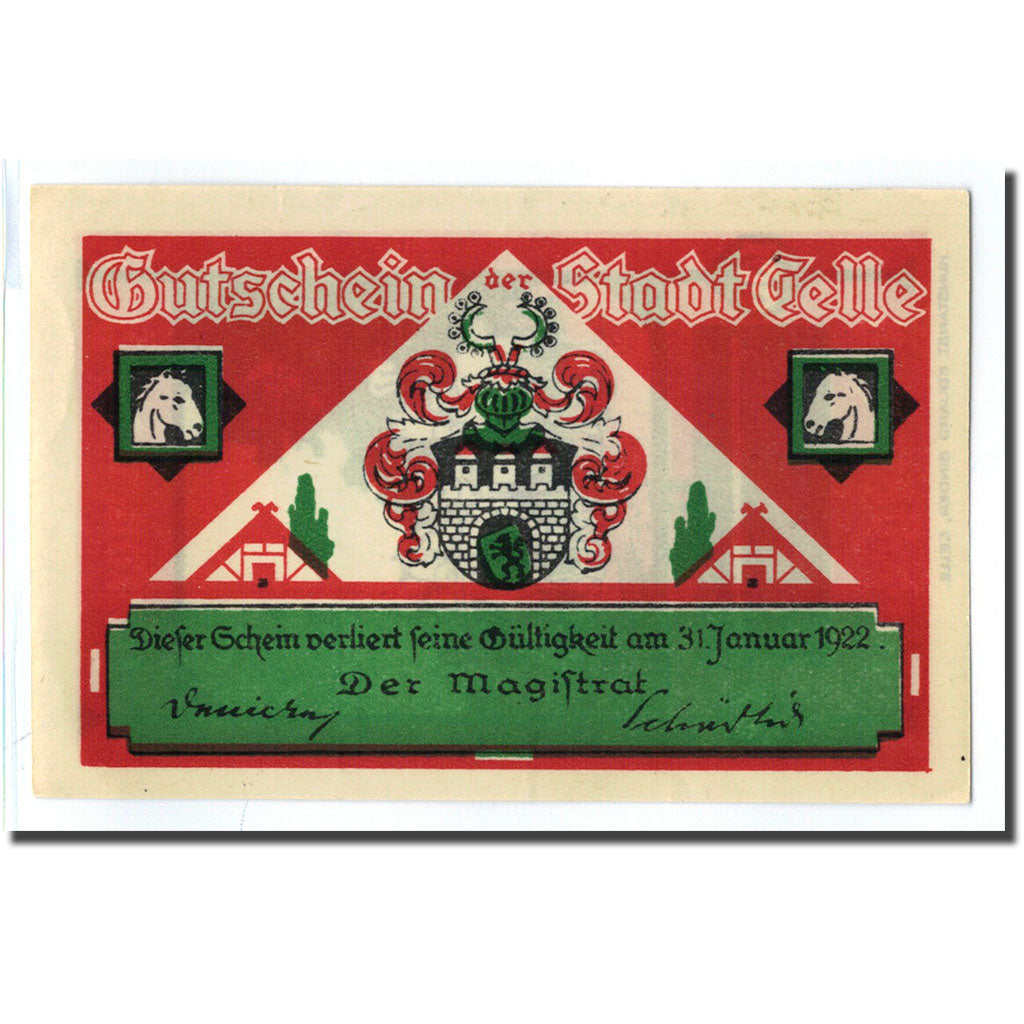 Banconote, Germania, Celle, 100 Pfennig, chevaux, 1922, SPL, Mehl:226.2a