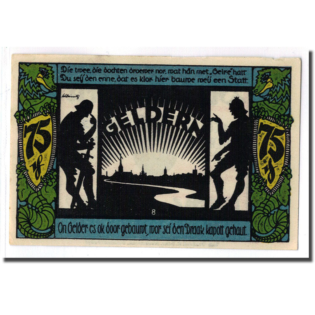 Billet, Allemagne, Geldern Stadt, 75 Pfennig, personnage, 1921, 1921-11-04, SPL