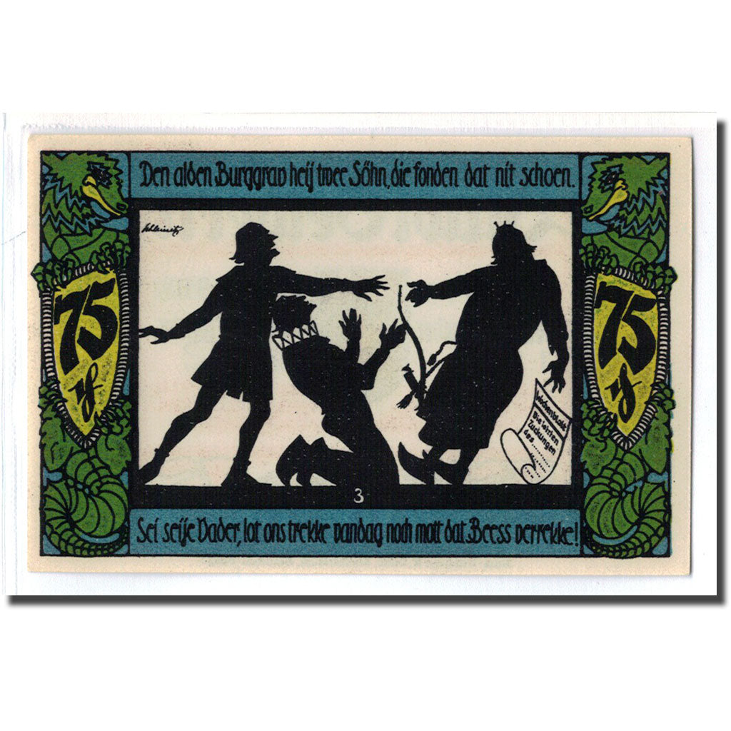 Billet, Allemagne, Geldern Stadt, 75 Pfennig, personnage 1, 1921, 1921-11-04