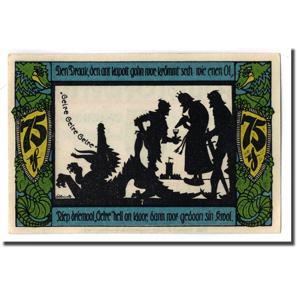 Banconote, Germania, Geldern Stadt, 75 Pfennig, personnage 2, 1921, 1921-11-04