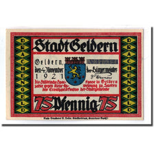 Banconote, Germania, Geldern Stadt, 75 Pfennig, personnage 3, 1921, 1921-11-04