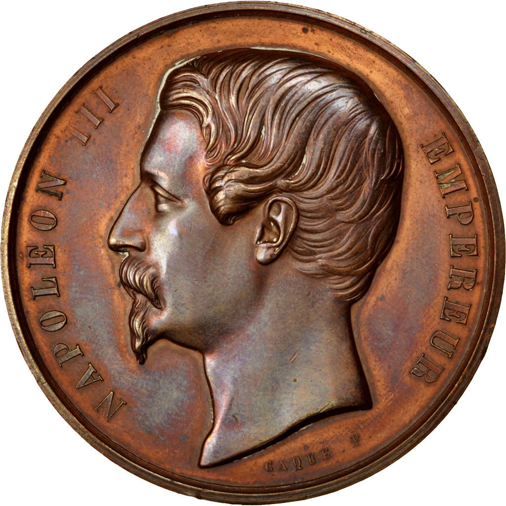 France, Medal, Second French Empire, Business & industry, Caqué, AU(55-58)