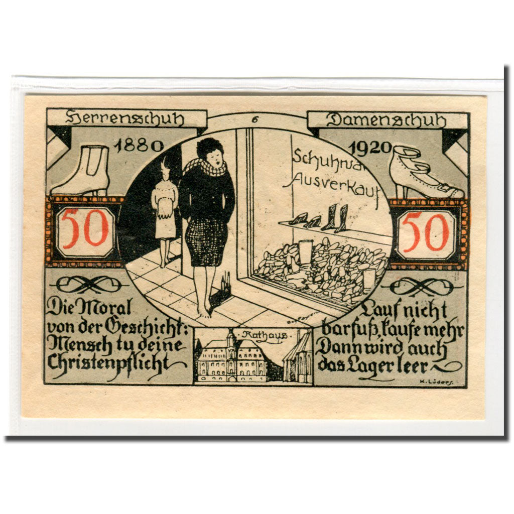 Biljet, Duitsland, Weissenfels, 50 Pfennig, personnage 4, 1921, SPL, Mehl:1403.2