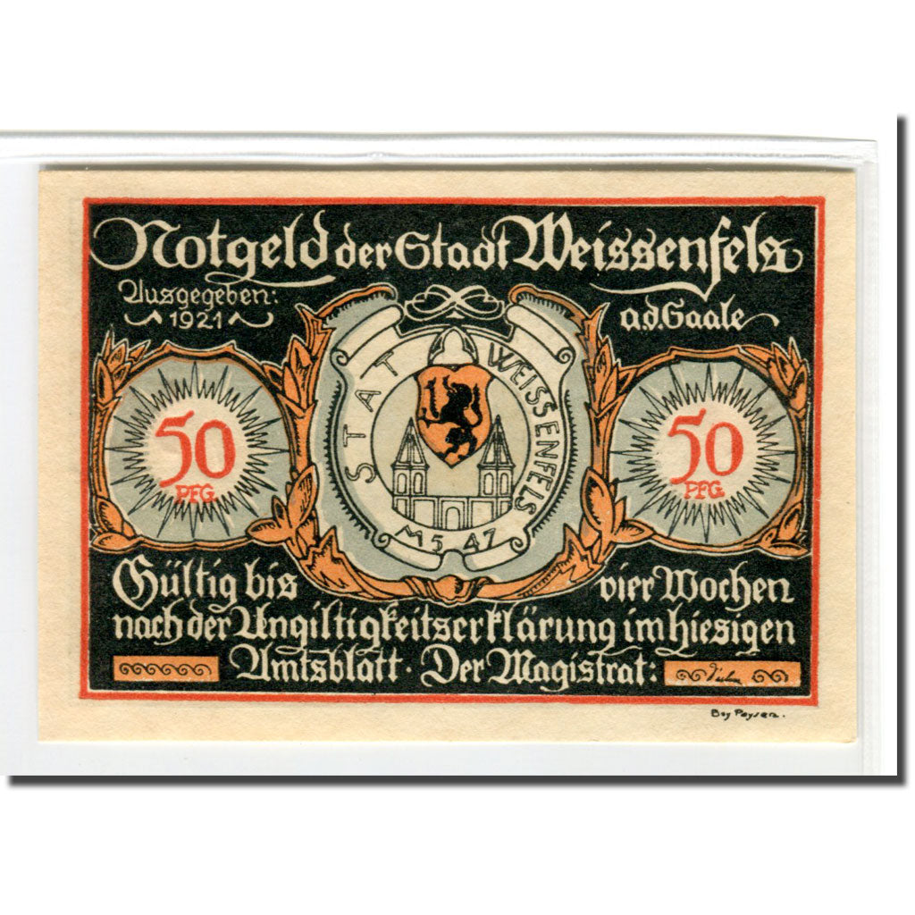 Banknote, Germany, Weissenfels, 50 Pfennig, Usine, 1921, UNC(63), Mehl:1403.2