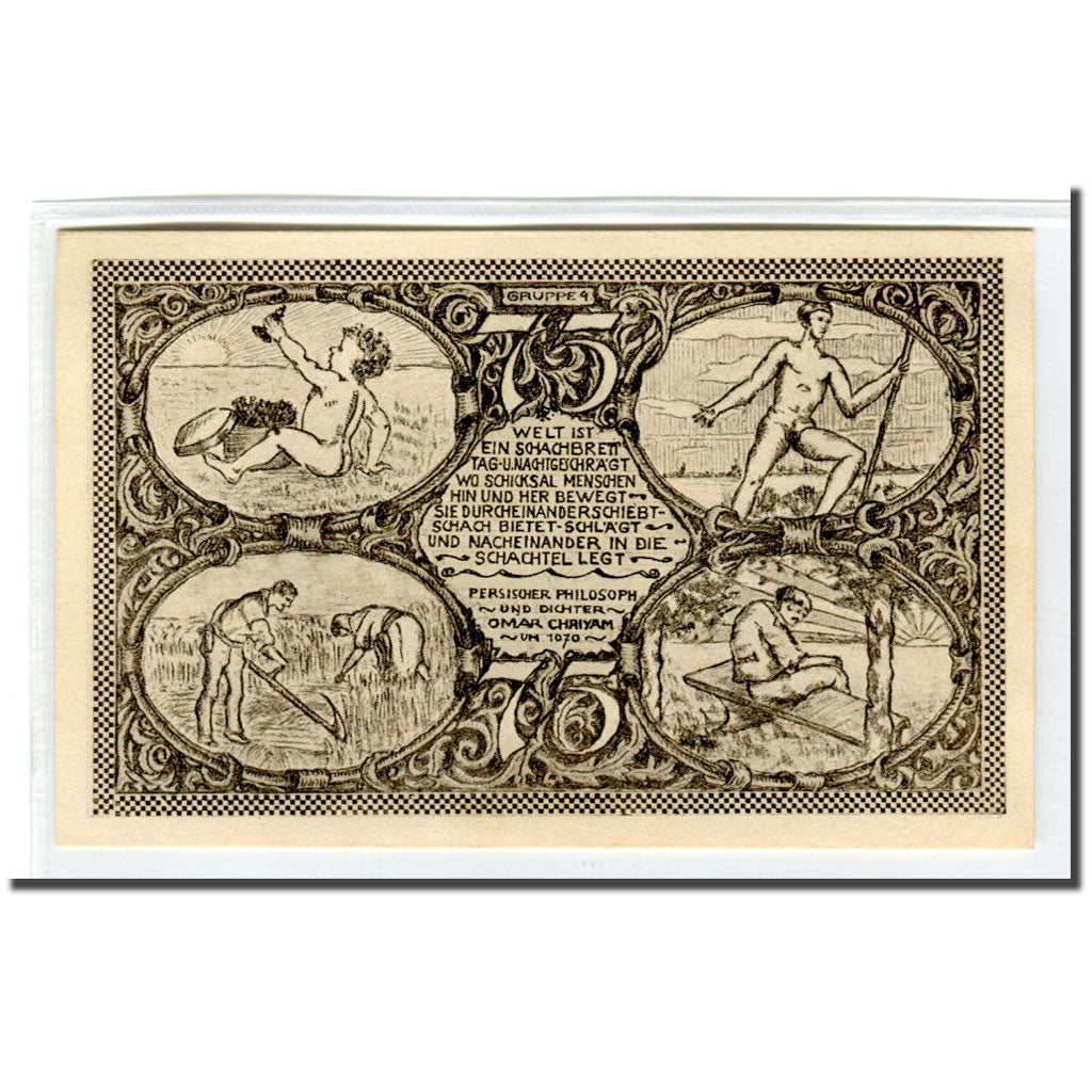 Banconote, Germania, Kahla, 75 Pfennig, personnage 1, 1921, 1921-11-01, SPL