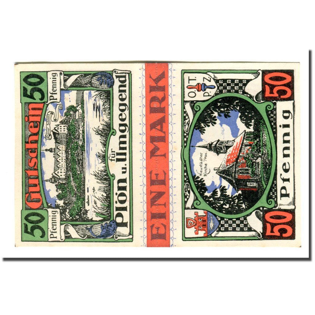 Banknote, Germany, Plön, 1 Mark, Batiment, 1921, UNC(63), Mehl:1063.10b