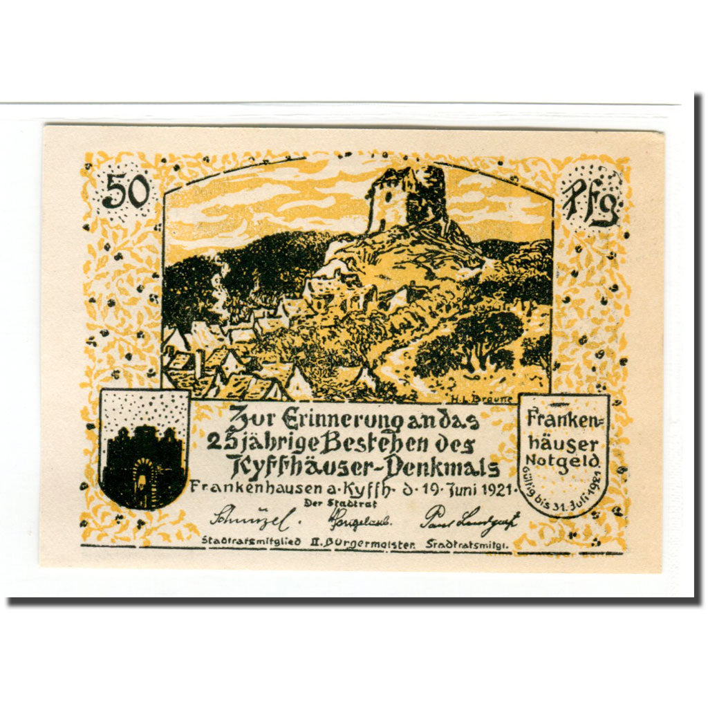 Banknote, Germany, Frankenhausen, 50 Pfennig, arbre, 1921, 1921-07-31, UNC(63)
