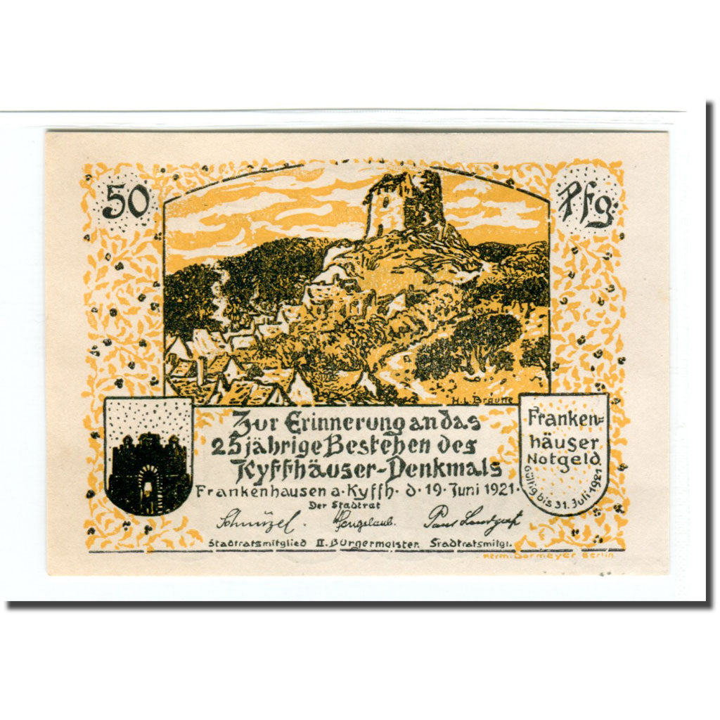 Biljet, Duitsland, Frankenhausen, 50 Pfennig, personnage, 1921, 1921-07-31, SPL