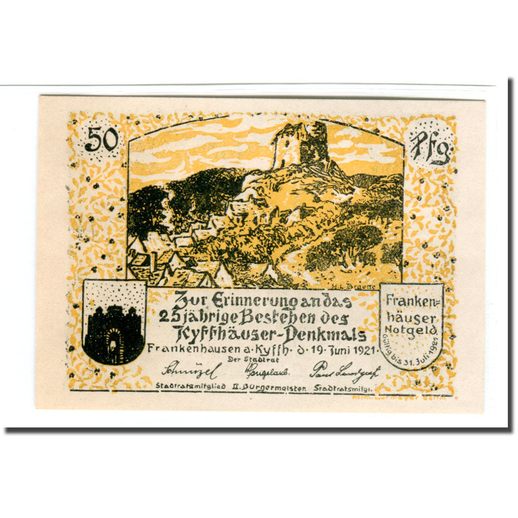 Geldschein, Deutschland, Frankenhausen, 50 Pfennig, personnage 1, 1921