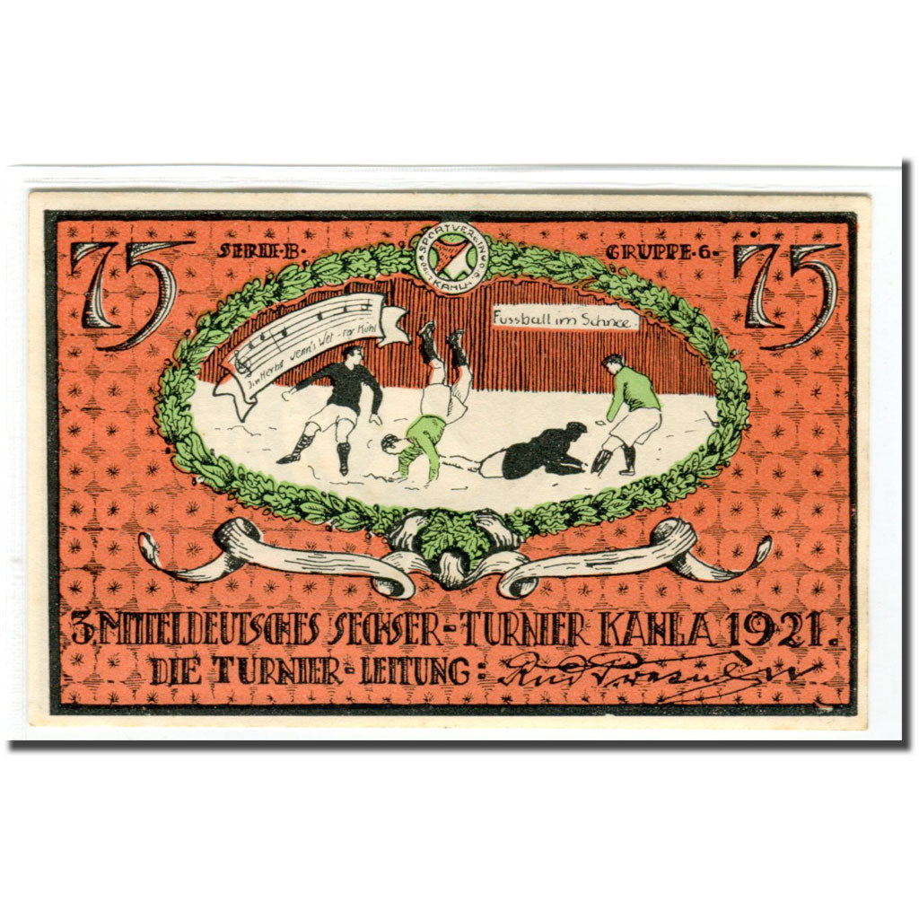 Billete, Alemania, Kahla, 75 Pfennig, personnage, 1922, 1922-07-01, SC