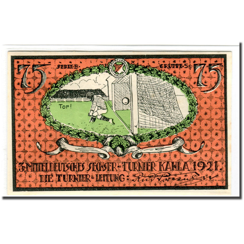 Banknot, Niemcy, Kahla, 75 Pfennig, personnage 1, 1922, 1922-07-01, UNC(63)