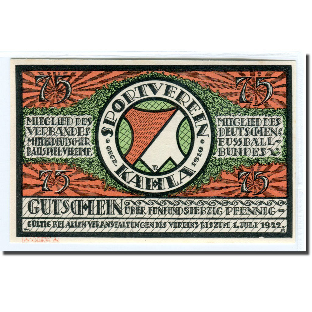 Biljet, Duitsland, Kahla, 75 Pfennig, personnage 3, 1922, 1922-07-01, SPL