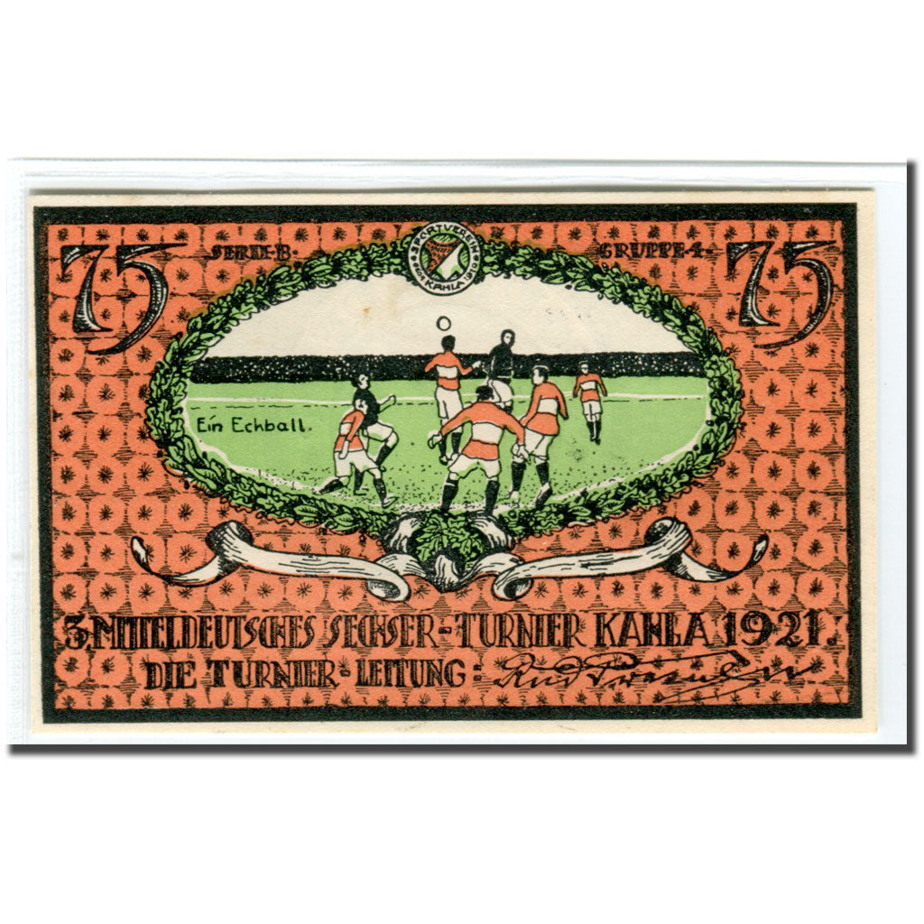 Biljet, Duitsland, Kahla, 75 Pfennig, personnage 3, 1922, 1922-07-01, SPL