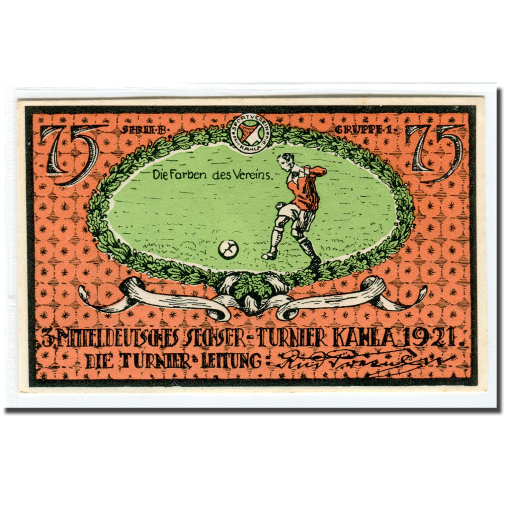 Billete, Alemania, Kahla, 75 Pfennig, personnage 4, 1922, 1922-07-01, SC