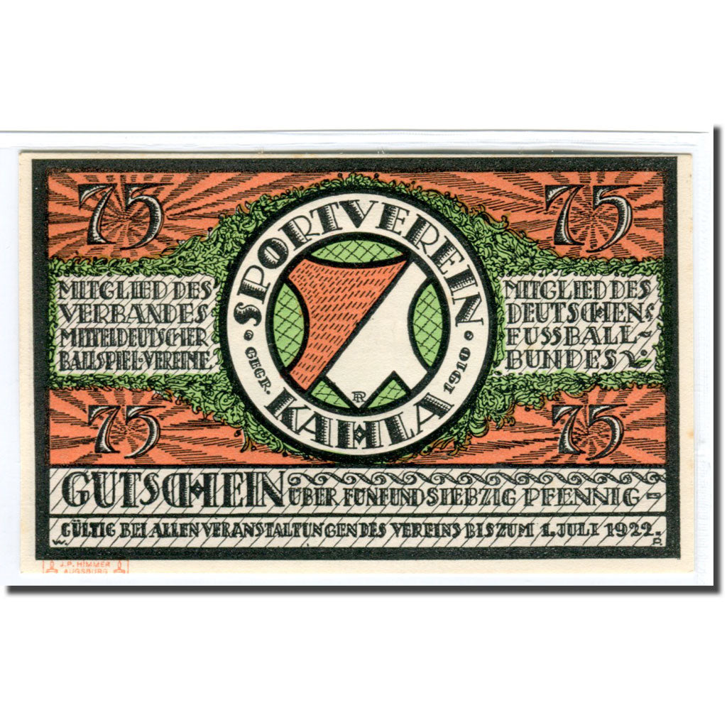 Geldschein, Deutschland, Kahla, 75 Pfennig, personnage 5, 1922, 1922-07-01