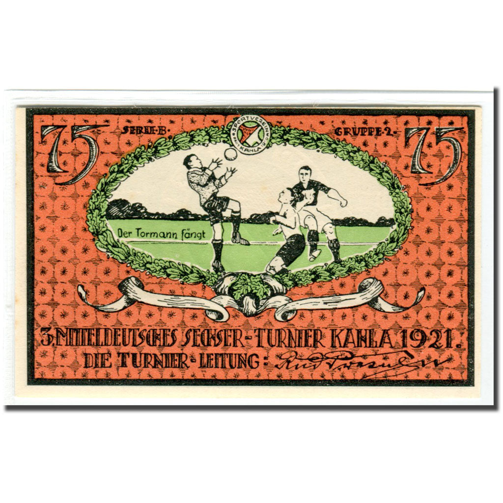 Geldschein, Deutschland, Kahla, 75 Pfennig, personnage 5, 1922, 1922-07-01