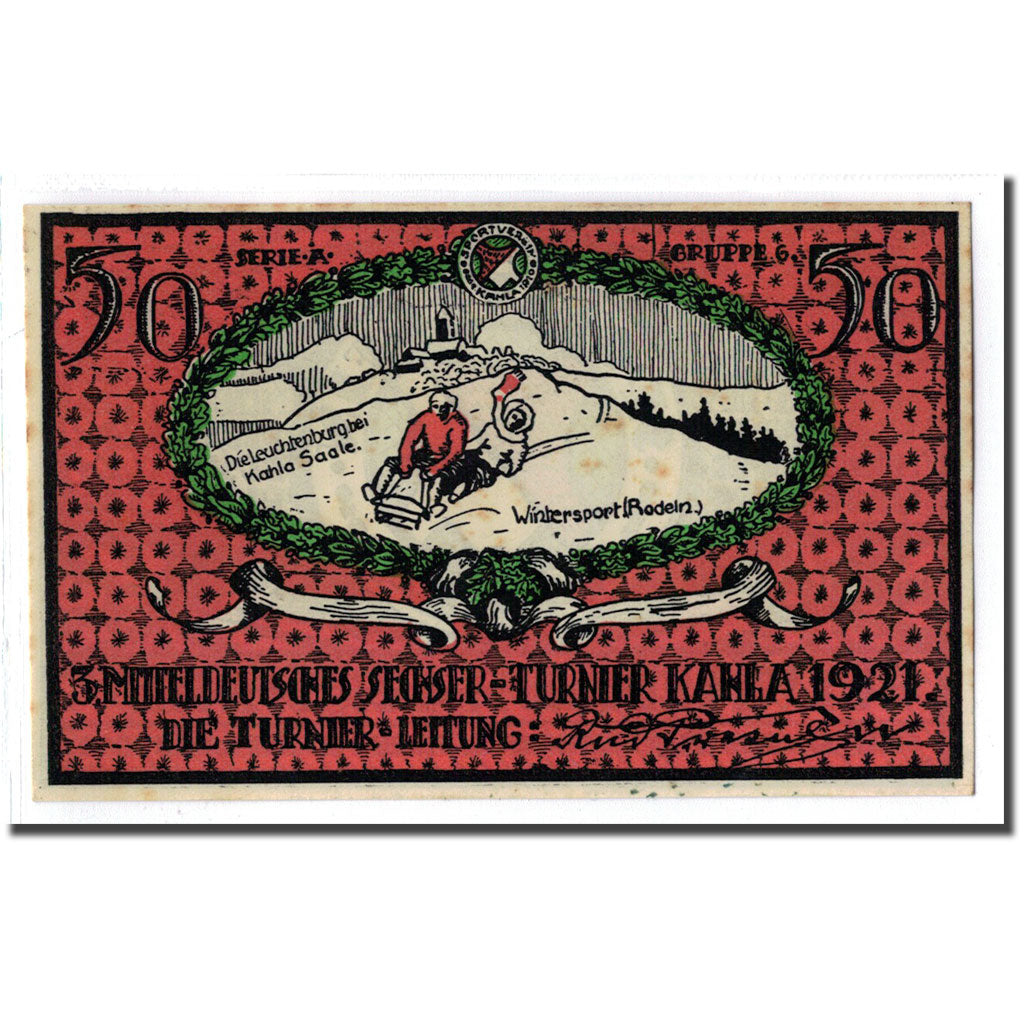 Banconote, Germania, Kahla, 50 Pfennig, personnage 6, 1922, 1922-07-01, SPL
