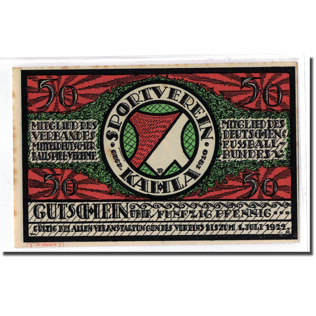 Billete, Alemania, Kahla, 50 Pfennig, personnage 7, 1922, 1922-07-01, SC