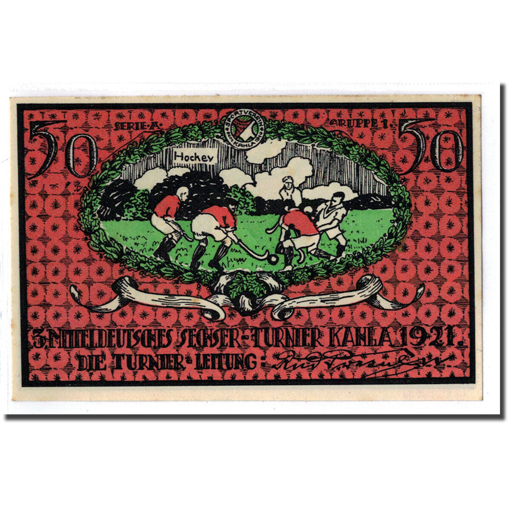 Biljet, Duitsland, Kahla, 50 Pfennig, personnage 8, 1922, 1922-07-01, SPL