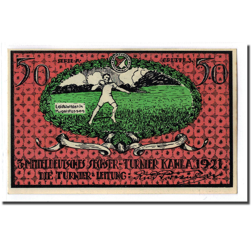 Billet, Allemagne, Kahla, 50 Pfennig, Personnage 11, 1922, 1922-07-01, SPL