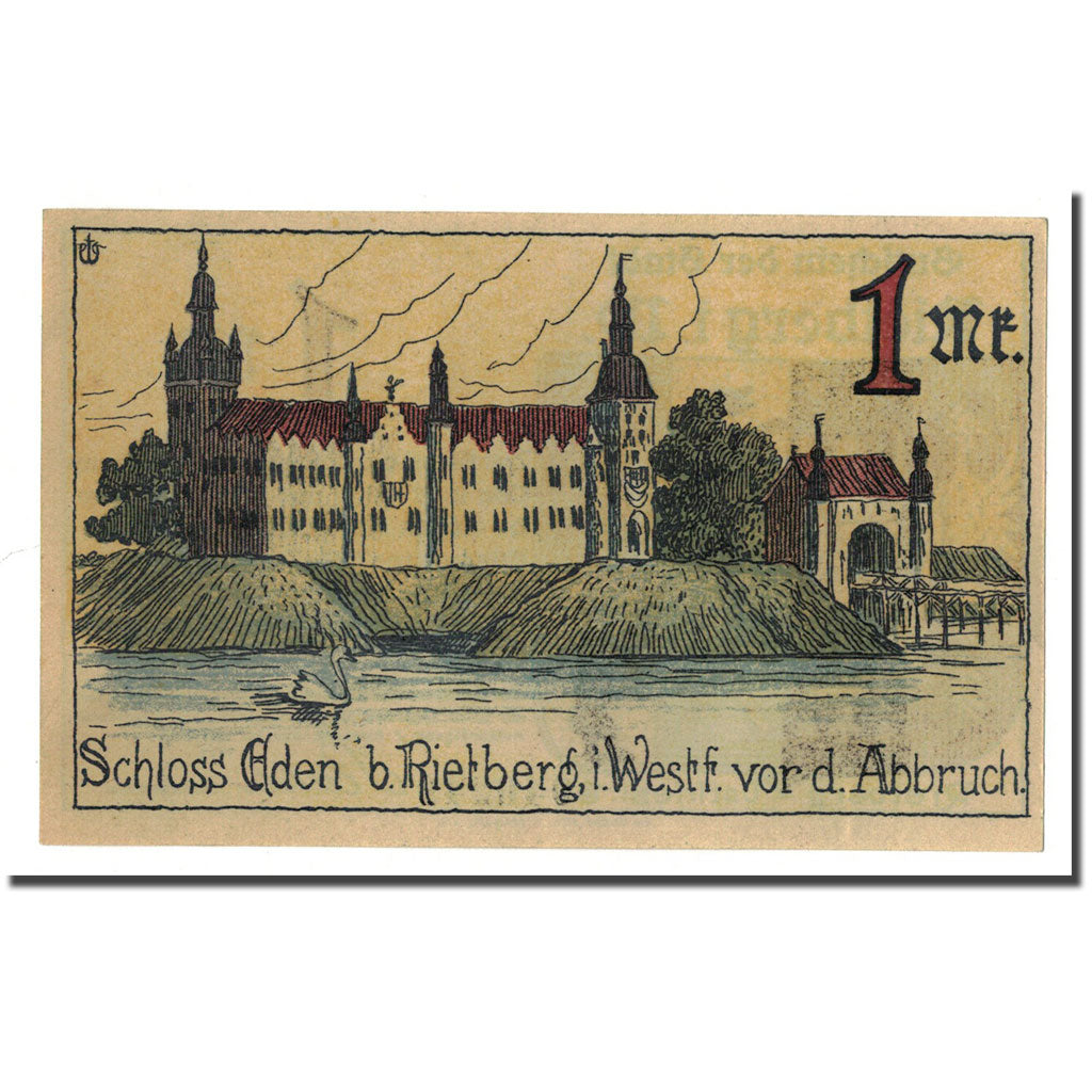 Biljet, Duitsland, Rietberg, 1 Mark, paysage 2, 1921, 1921-05-12, SPL