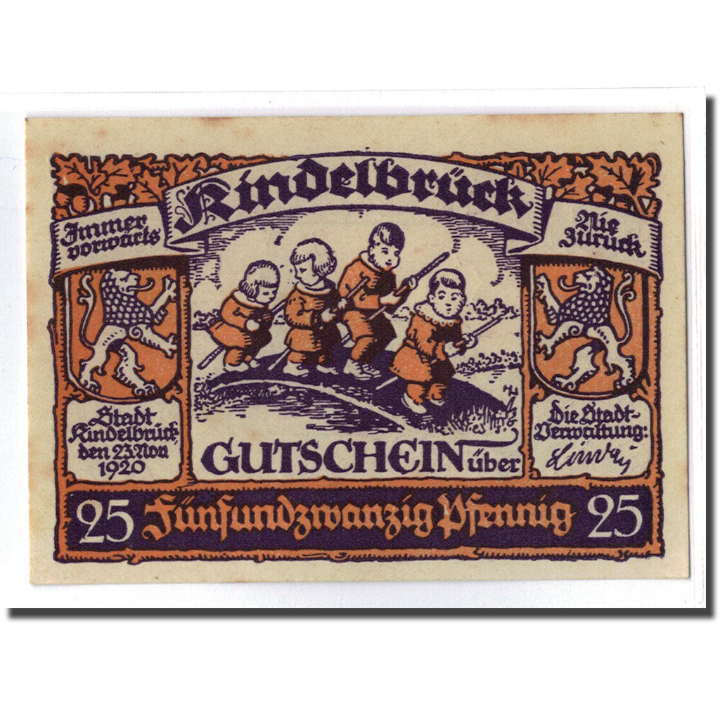 Biljet, Duitsland, Kindelbrück, 25 Pfennig, paysage 1, 1920, 1920-11-23, SPL