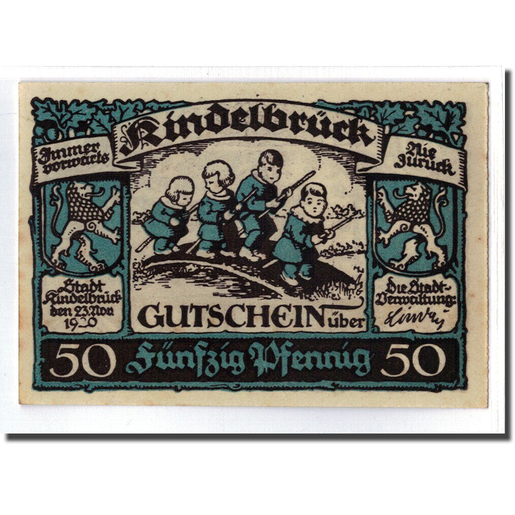 Biljet, Duitsland, Kindelbrück, 50 Pfennig, paysage 2, 1920, 1920-11-23, SPL
