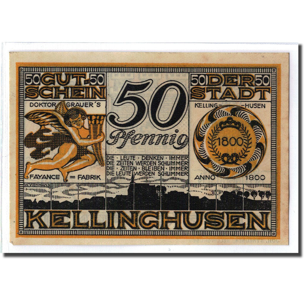 Billete, Alemania, Kellinghusen, 50 Pfennig, ange, 1921, SC, Mehl:688.2
