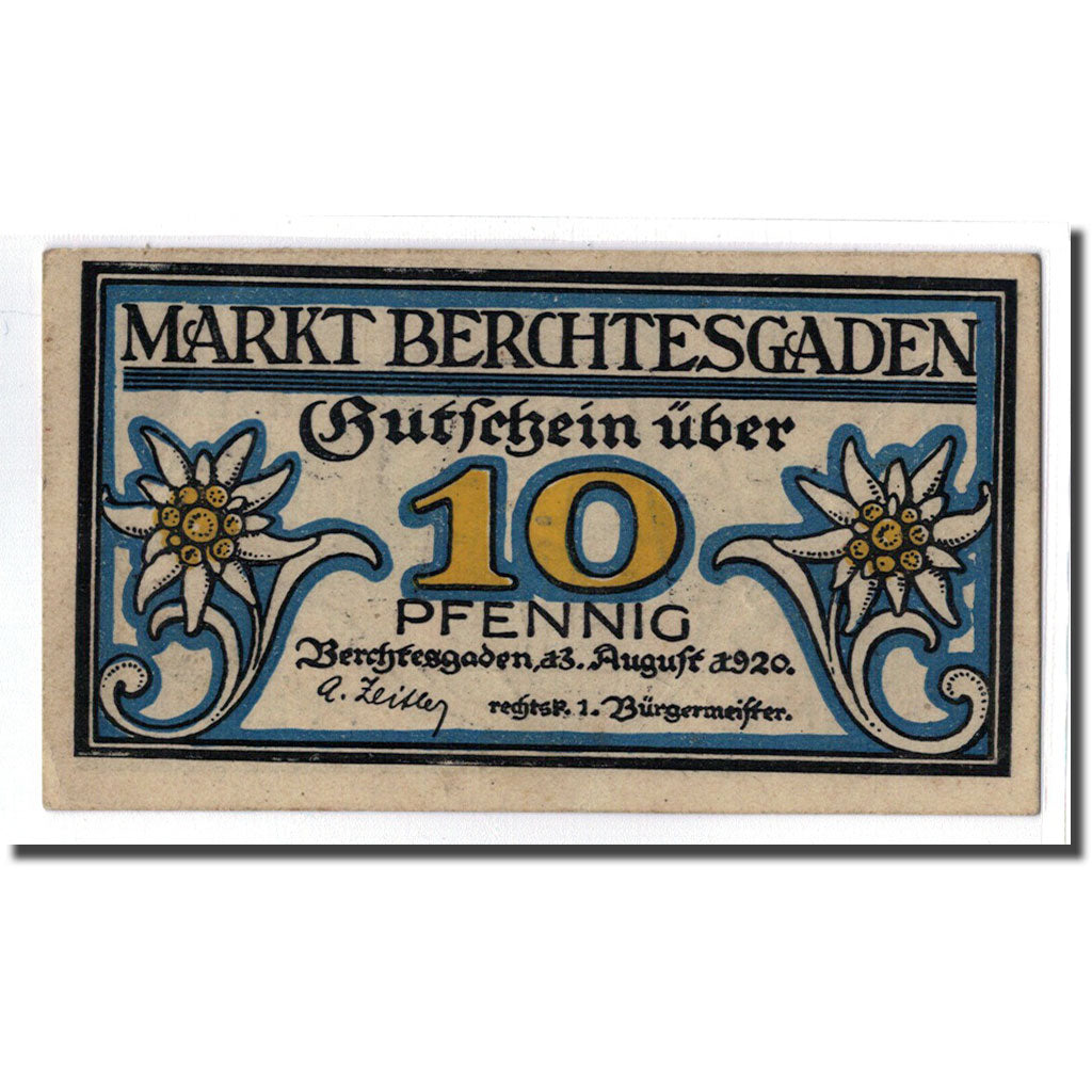 Geldschein, Deutschland, Berchtesgaden, 10 Pfennig, personnage 1, 1920