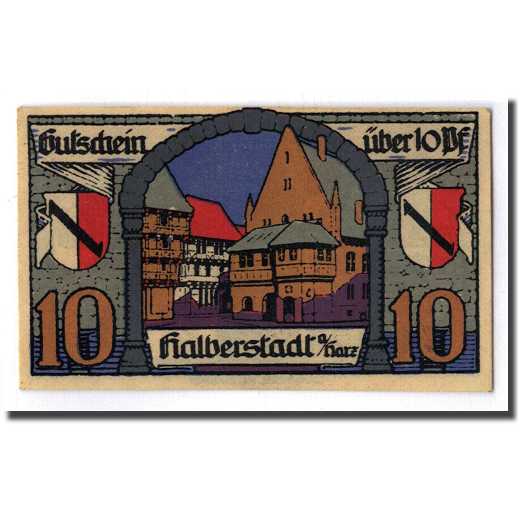 Banconote, Germania, Halberstadt, 10 Pfennig, batiment 1, 1920, 1920-11-02, SPL