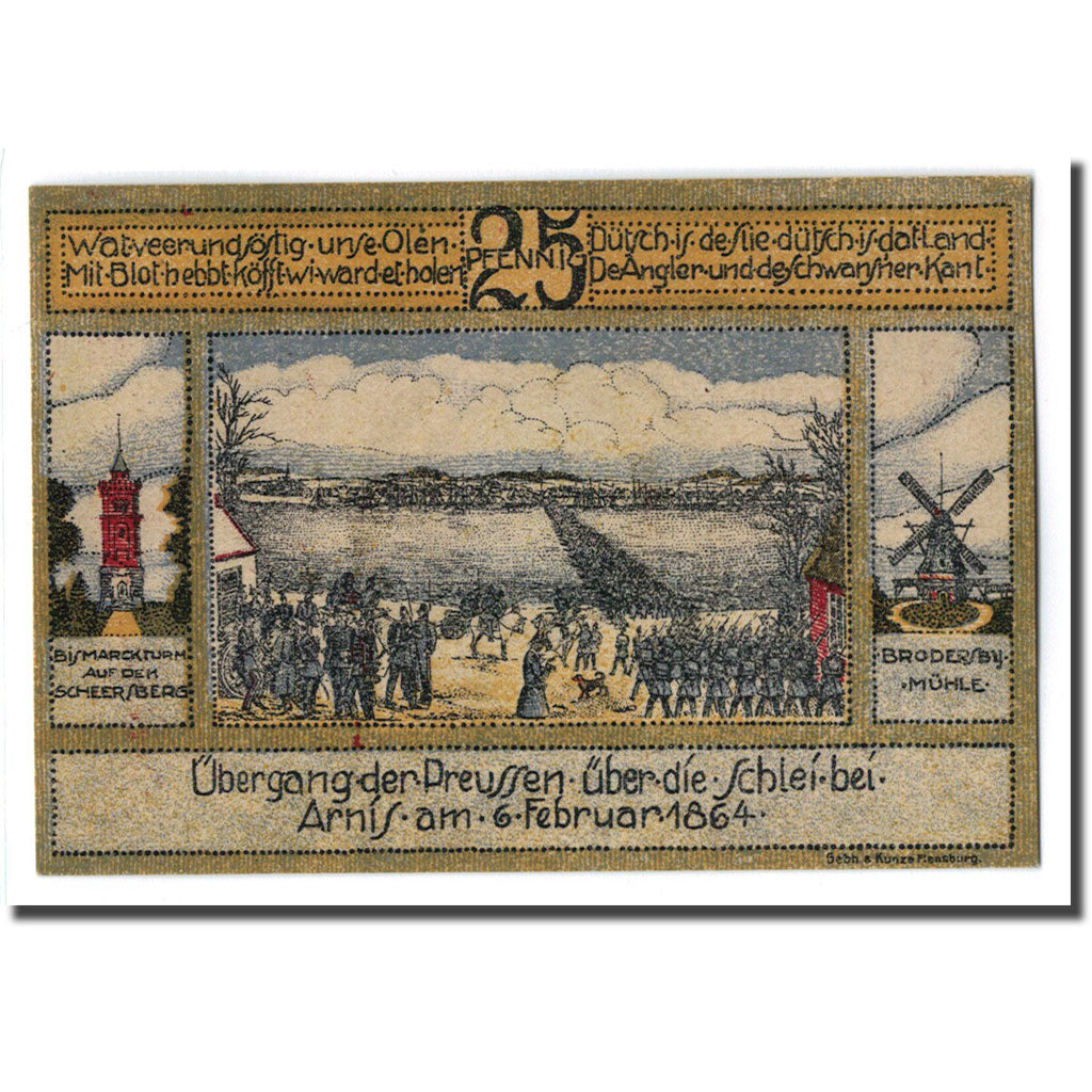 Banconote, Germania, Kappeln Stadt, 25 Pfennig, personnage, 1920, 1920-07-06