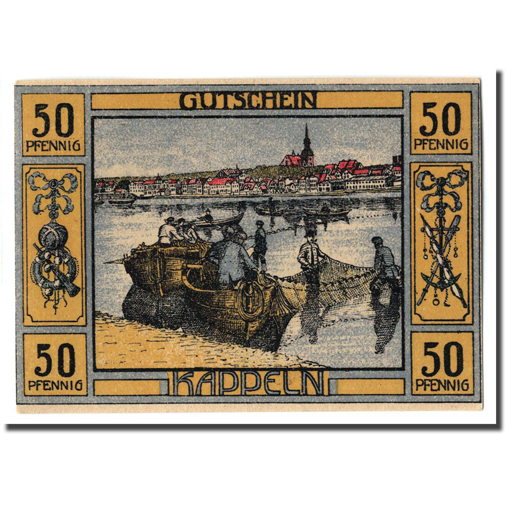 Banknot, Niemcy, Kappeln Stadt, 50 Pfennig, personnage, 1920, 1920-07-06