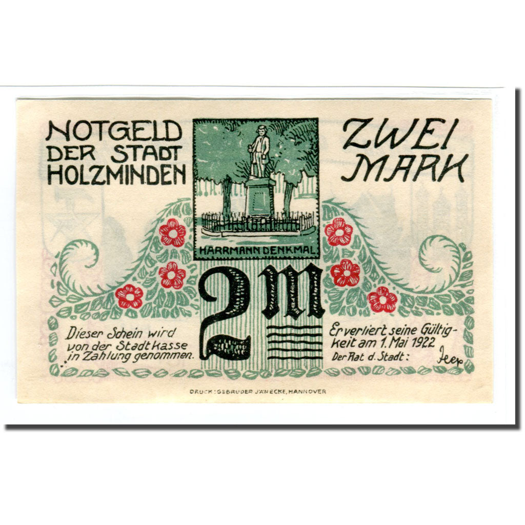 Geldschein, Deutschland, Holzminden, 2 Mark, Batiment, 1922, 1922-05-01, UNZ-