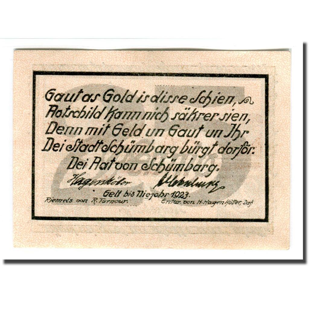 Banknote, Germany, Schönberg, 25 Pfennig, paysage 1, 1921, UNC(63), Mehl:1195.1