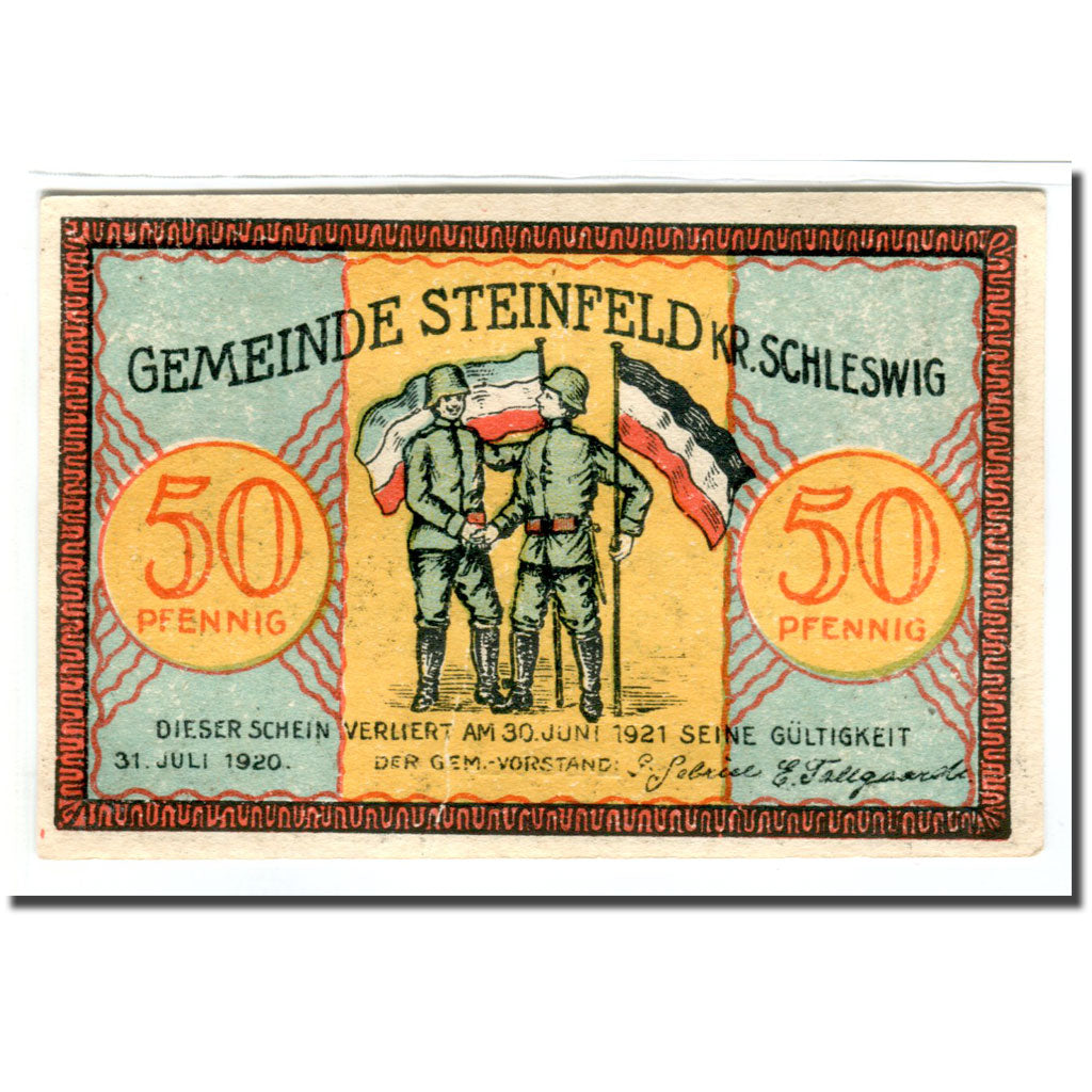 Geldschein, Deutschland, Steinfeld Gemeinde, 50 Pfennig, personnage, 1920