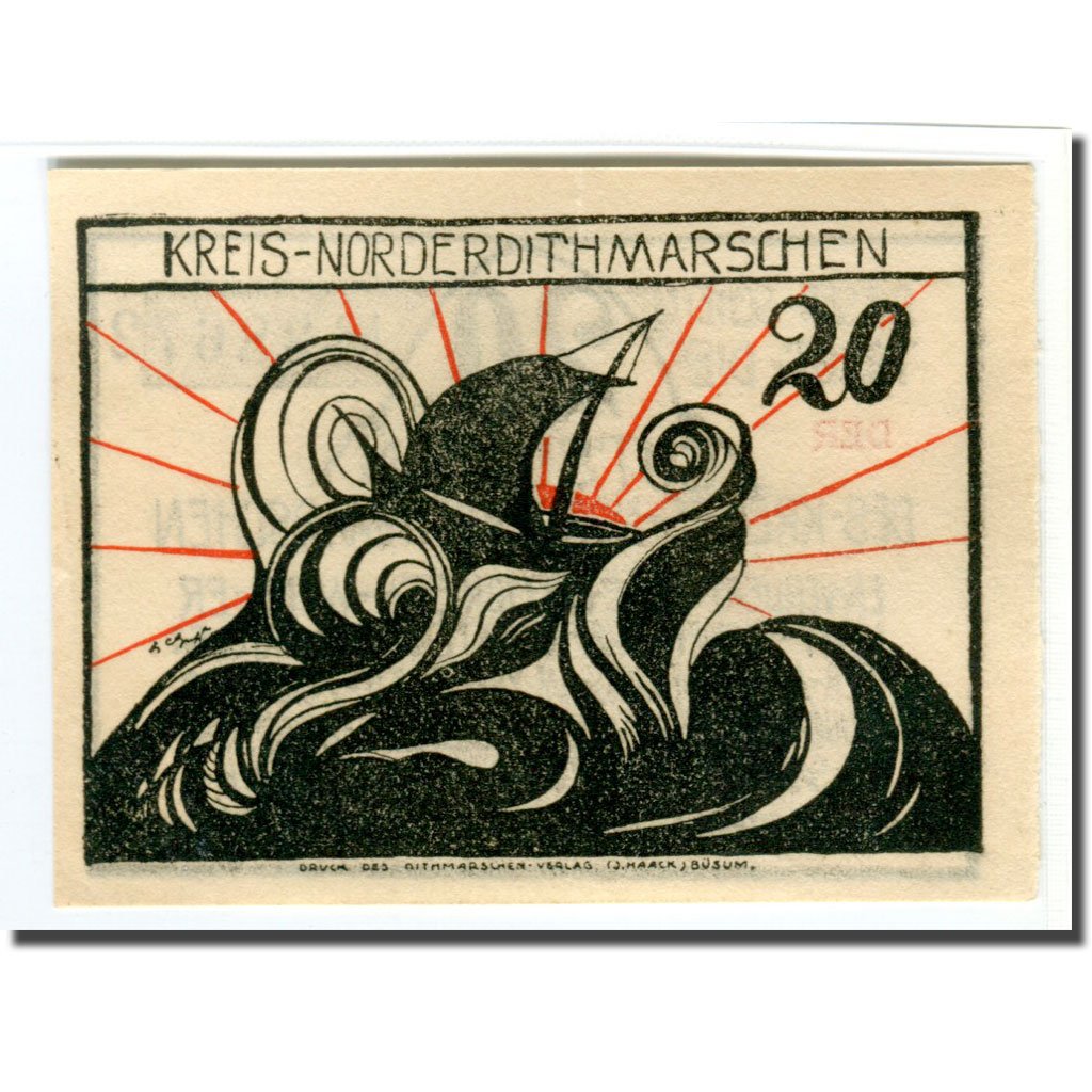 Banknote, Germany, Norder-Dithmarschen, 20 Pfennig, Texte, 1921, UNC(63)