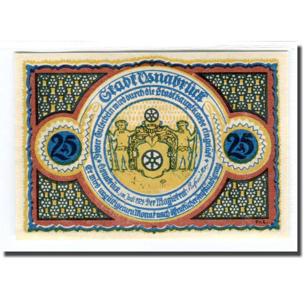 Biljet, Duitsland, Osnabruck, 25 Pfennig, Batiment, 1921, SPL, Mehl:1032.1