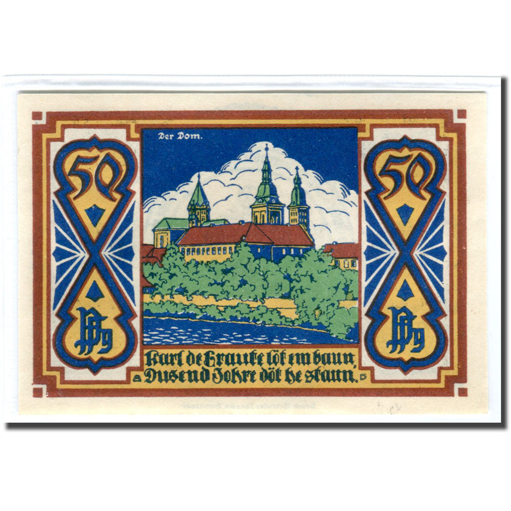 Banknot, Niemcy, Osnabruck, 50 Pfennig, batiment 3, 1921, Undated, UNC(63)